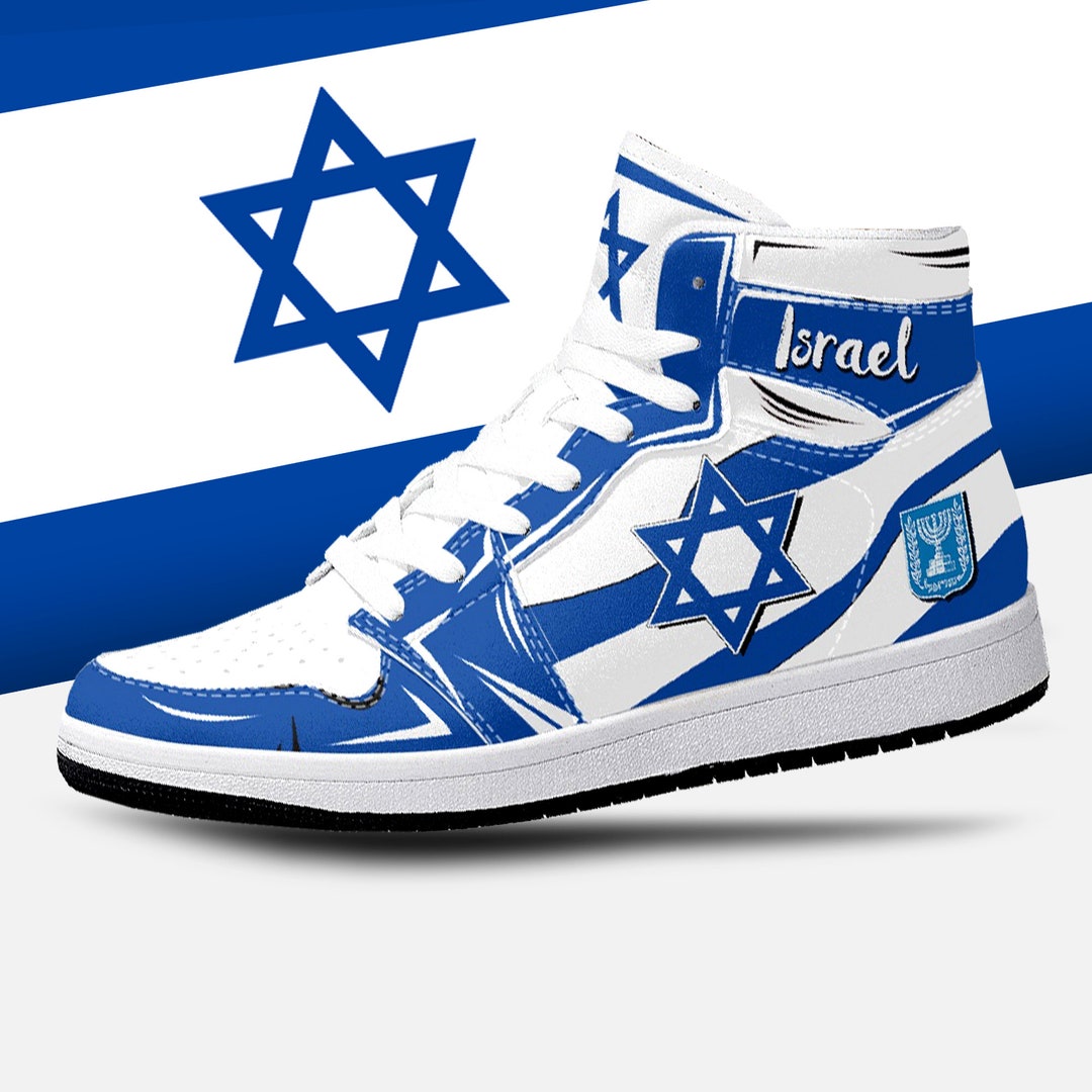 Israel Flag High Top Shoes, National Flag, Israel Flag, Israeli Flag