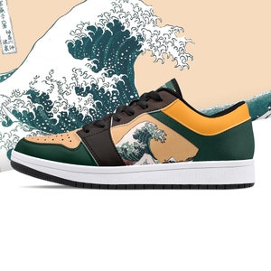 Baskets La Grande Vague, La Grande Vague, Chaussures D'art, La Grande Vague Au large de Kanagawa, Katsushika Hokusai, Chaussures Inspirées De La Grande Vague image 1