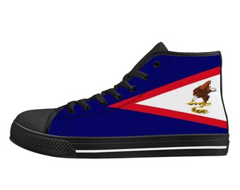 Chaussures en toile drapeau des Samoa, drapeau national, Samoa américaines, chaussures en toile des Samoa, chaussures haut de gamme drapeau des Samoa américaines