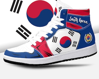 South Korea Flag High Tops, National Flag, South Korea, Korea, South Korean Flag Shoes, South Korea Premium High Tops