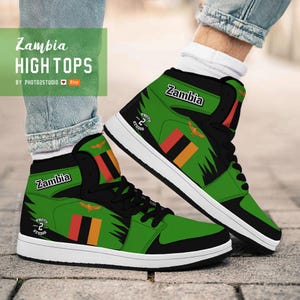 Zambia High Top Shoes: National Pride Sneakers