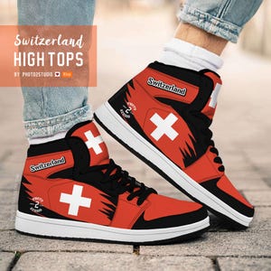 Switzerland High Top Shoes: National Pride Sneakers