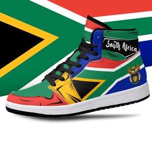 South African Flag High Tops, National Flag, South Africa, South African Flag Shoes, South Africa Flag Premium High Tops