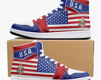 Chaussures montantes drapeau américain, drapeau national