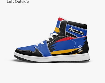 Armenia Flag Shoes – Custom High Top Sneakers, Handmade Casual Shoes, Unique Everyday Streetwear