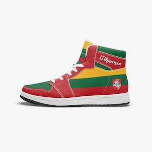 Lithuania Flag Custom Shoes – Lithuanian National Sneakers, Custom Flag Footwear, Travel Souvenir & Gift for Lithuania Pride