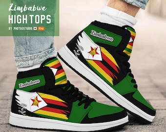 Zimbabwe High Top Shoes: National Pride Sneakers