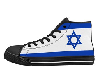 Israel Flagge Segeltuchschuhe, Nationalflagge, Israel, Israel Segeltuchschuhe, Israelische Flagge Premium Schuhe