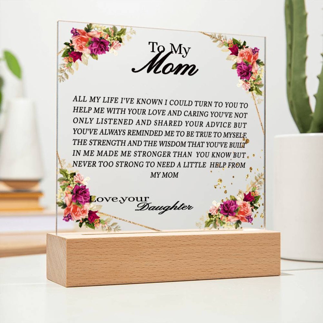 To My Mom All My Life I've Known I Could Turn to You_ Etsy