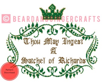 Tu peux ingérer une sacoche de Richards Cross Stitch 10,29 "X 8,36" PATTERN DOWNLOAD