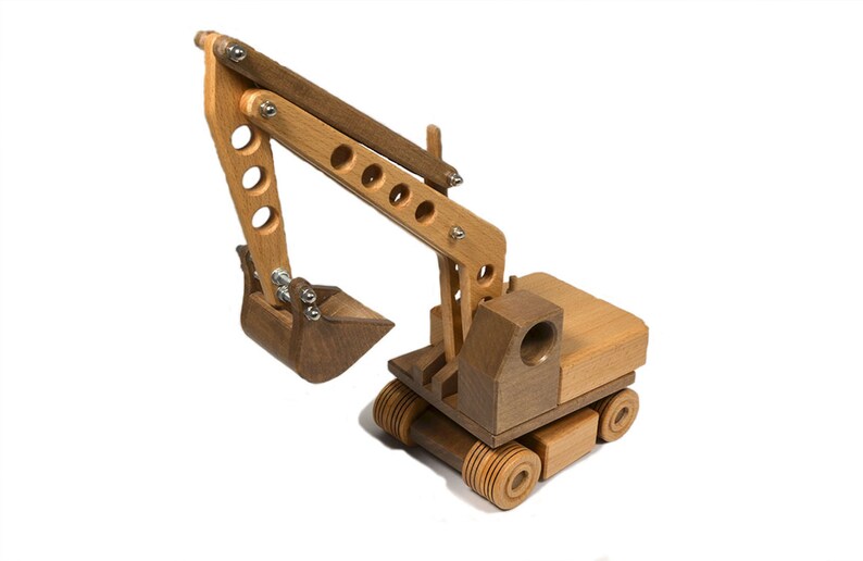 Wooden toys excavator handmade gift with a soul made Etsy