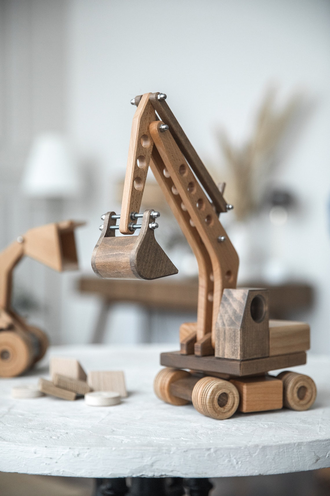 Wooden excavator. eco toys. Decor for children's room Etsy