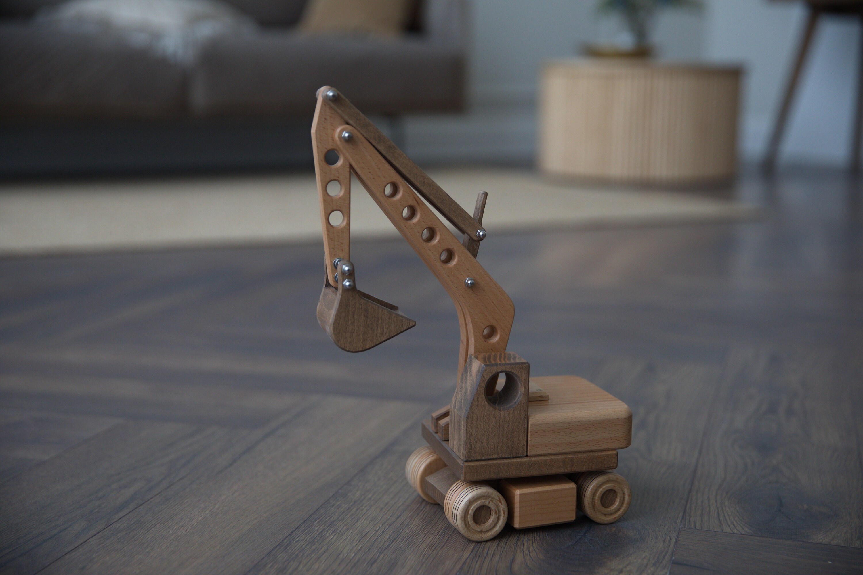 Wooden excavator. eco toys. Decor for children's room Etsy