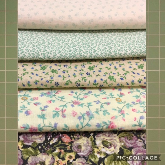 Vintage Fabric Scraps for Sale Green Stach. Etsy