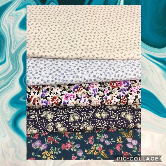 Vintage Fabric Scraps for Sale Blue Color Etsy Australia