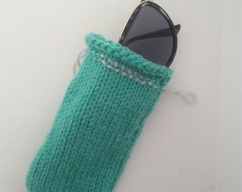 Handmade Knitted Drawstring Glasses Pouch