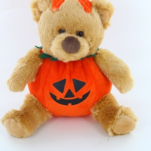 Halloween Cute Monkey  Dog Bear Stuffed Animal Plush Toys with Pumpkin Costume Body for Kids and Adults 9 Inches