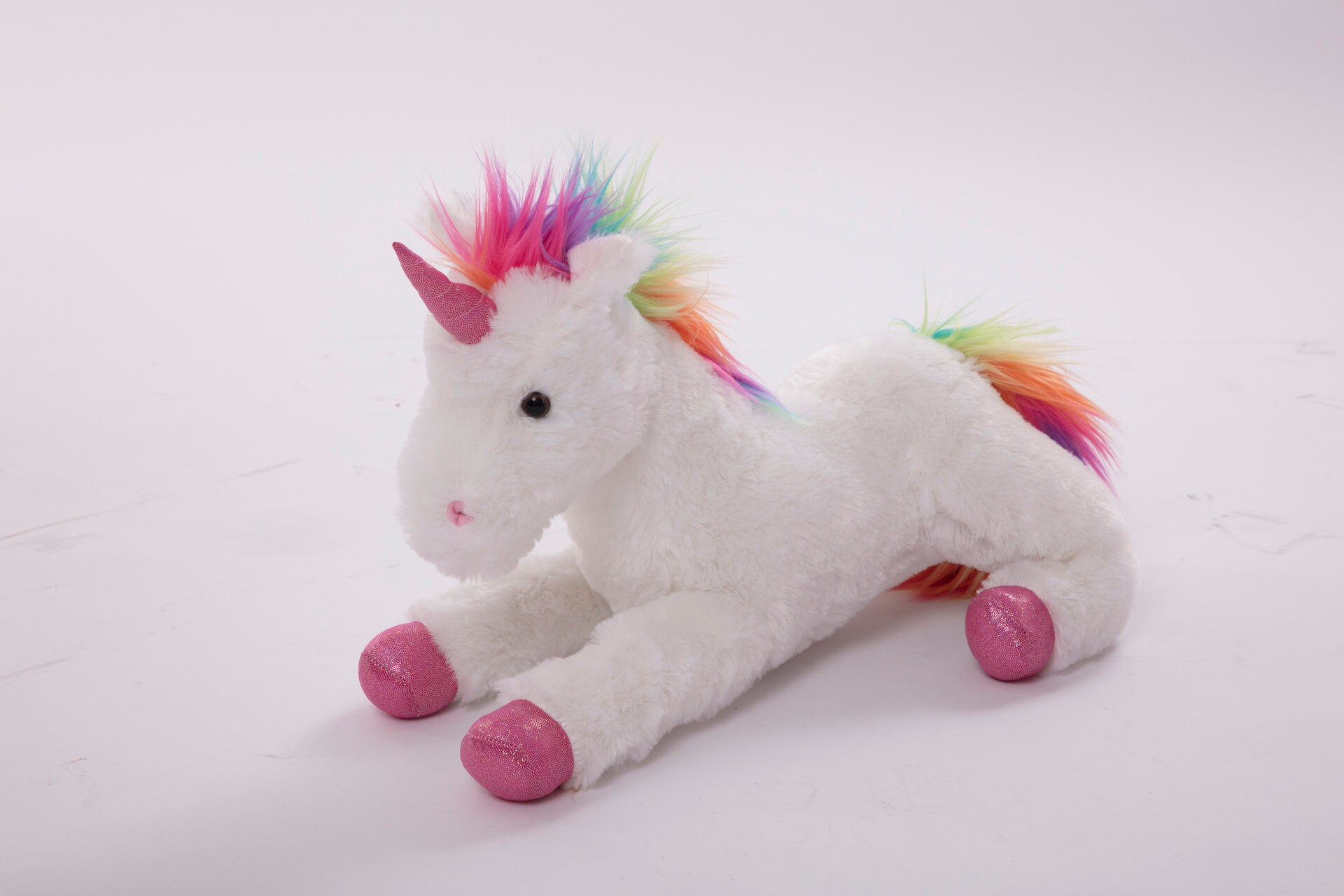 big pink stuffed unicorn