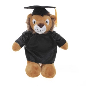 12 Inch Graduation Lion Stuffed Animal Toys for Graduation Day, Personalized Text, Name or Your School Logo on Gown