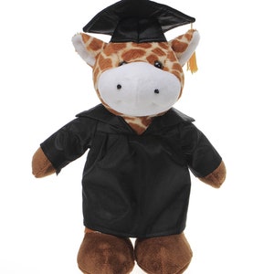 12 Inch Graduation Giraffe Stuffed Animal Toys for Graduation Day, Personalized Text, Name or Your School Logo on Gown