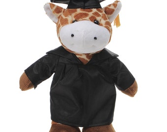 12 Inch Graduation Giraffe Stuffed Animal Toys for Graduation Day, Personalized Text, Name or Your School Logo on Gown