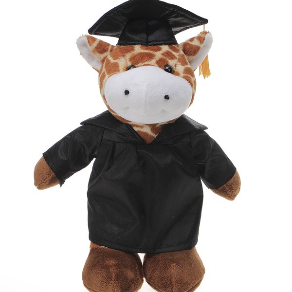 12 Inch Graduation Giraffe Stuffed Animal Toys for Graduation Day, Personalized Text, Name or Your School Logo on Gown