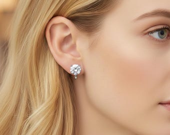 Elegantes pendientes sin perforar, con clip de cristal, dorados y plateados, opción de regalo.