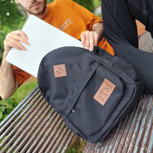 Cartable personnalisé - sac à dos unisexe en toile cirée - sac universitaire - sac à dos universitaire - sac à dos personnalisé pour ordinateur portable 15 pouces