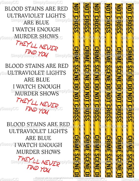 Home Décor Blood stains are red police line tape crime scene blood