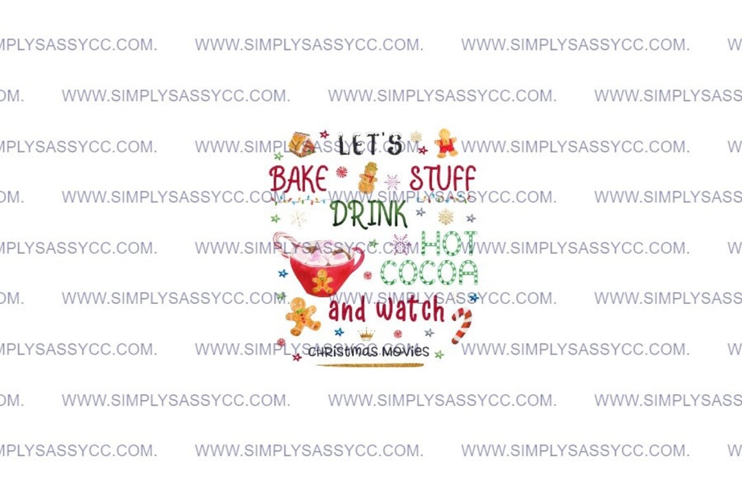 Printed Clear Waterslide Bake and Watch Christmas Movies Etsy