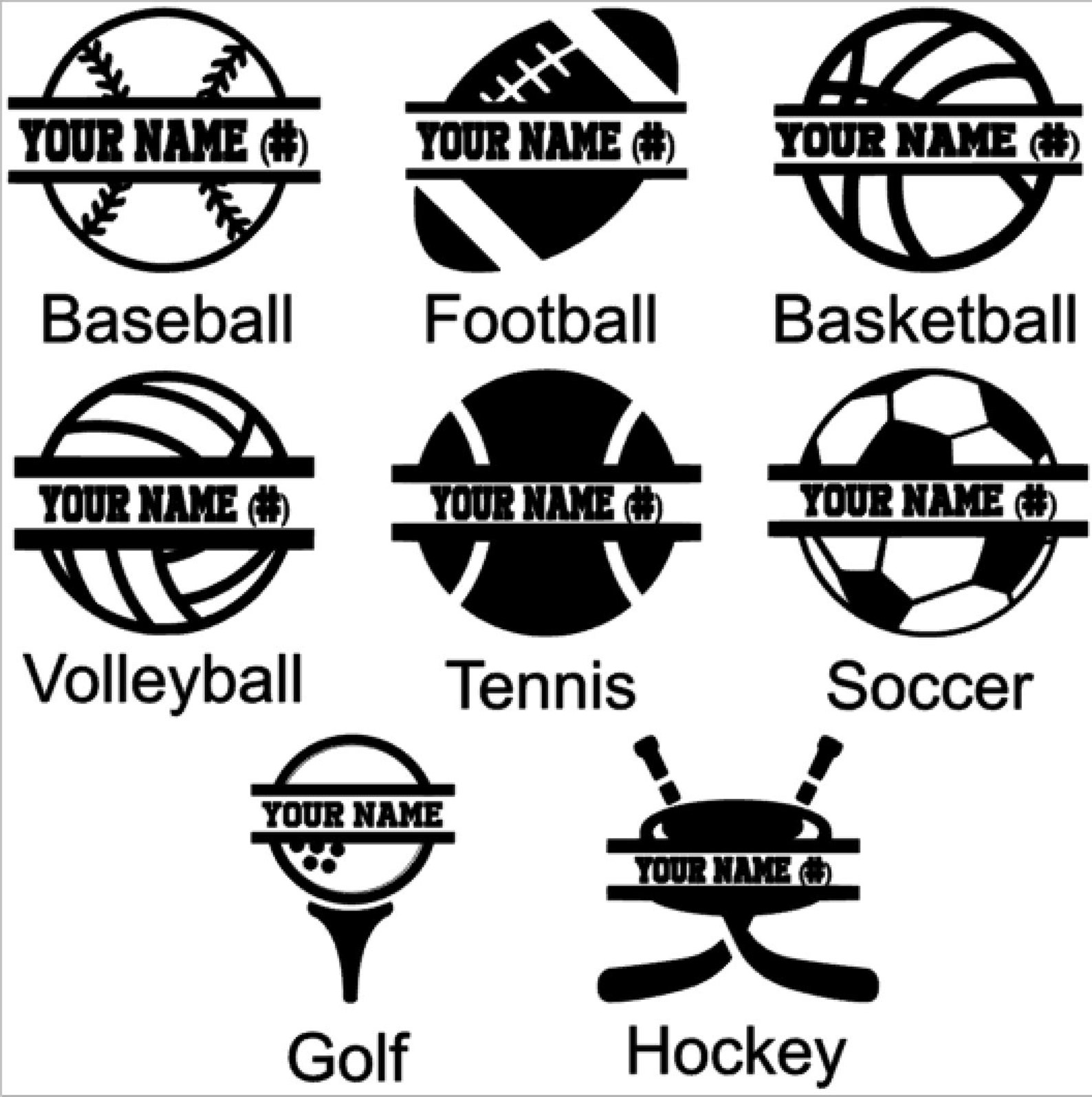 Sports Decals Personalized Car Decal Player Number Etsy