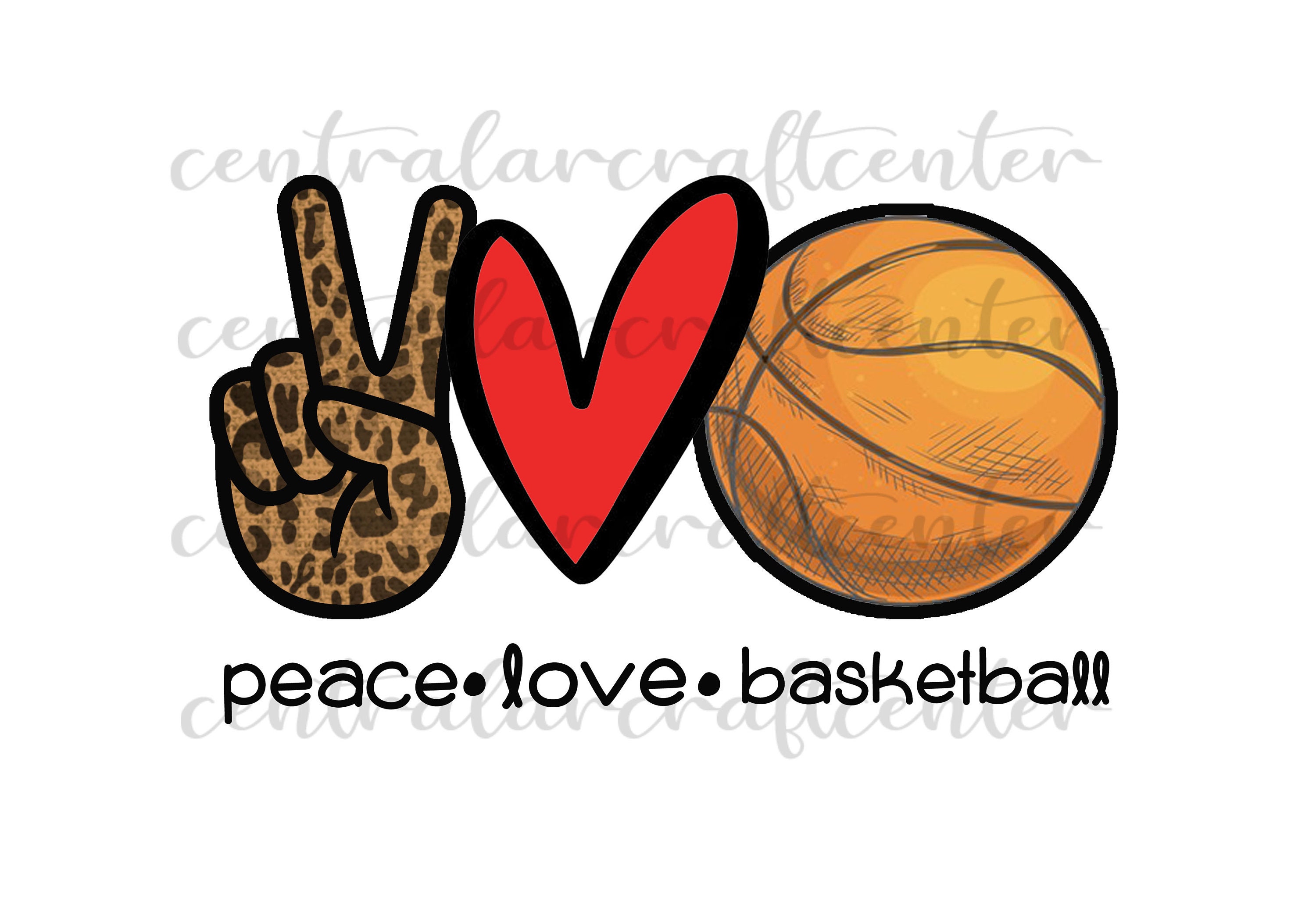 Peace love basketball png digital filebasketball printable