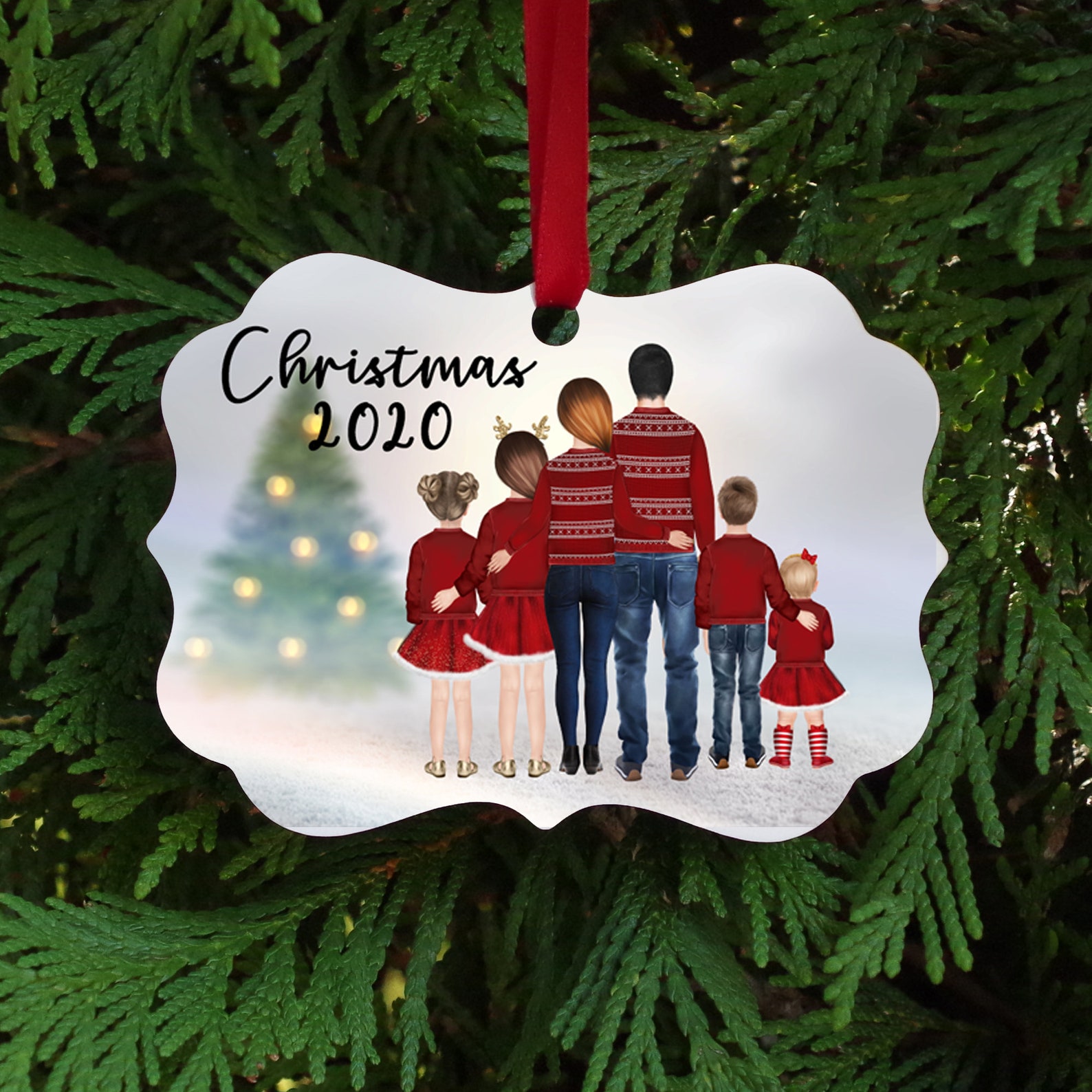 PERSONALIZED Christmas Family Ornament Sublimated Aluminum Etsy