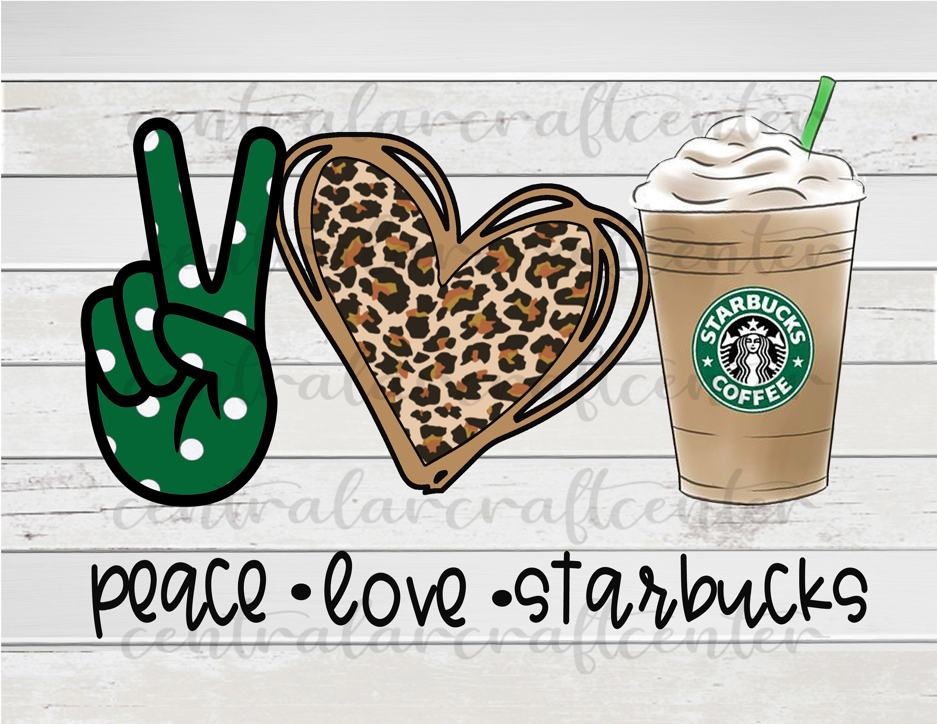 Peace And Love Starbucks Wrap SVG