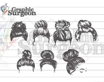 Hair Bun Drawing Etsy