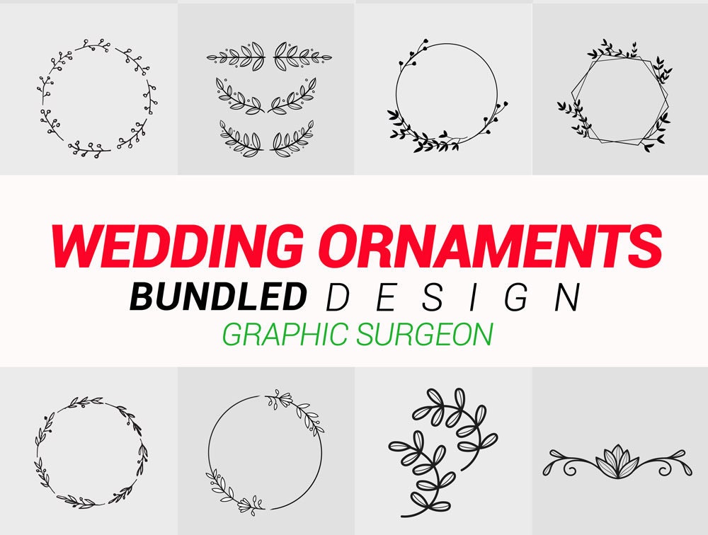 Download Wedding Ornaments Wedding Elements Bundled Design Vector Svg Etsy