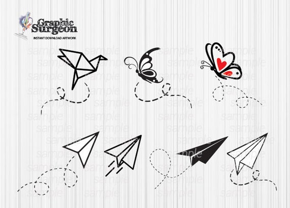 Download Paper Plane Butterfly Origami Custom Svg Files For Cricut Etsy