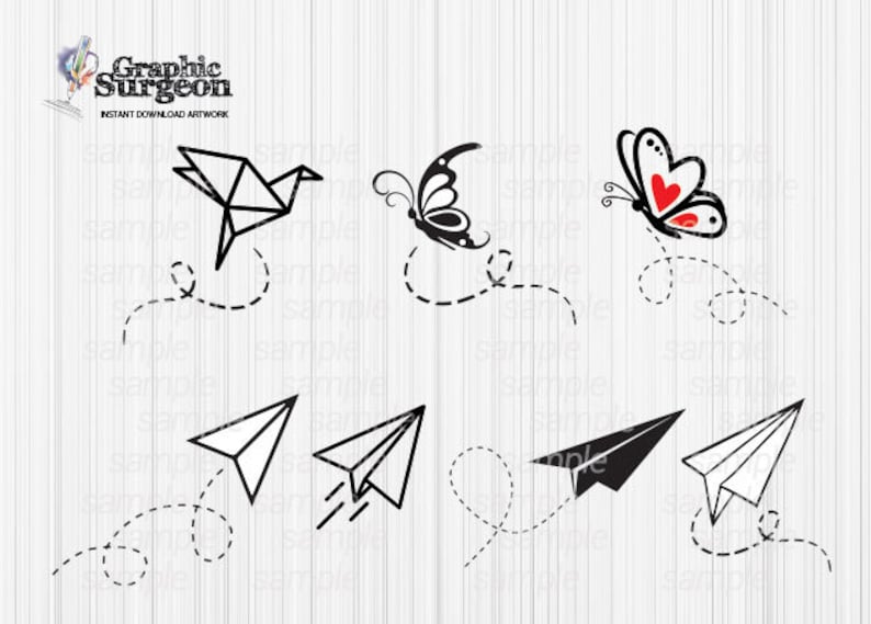 Download Paper Plane Butterfly Origami custom svg files for cricut ...
