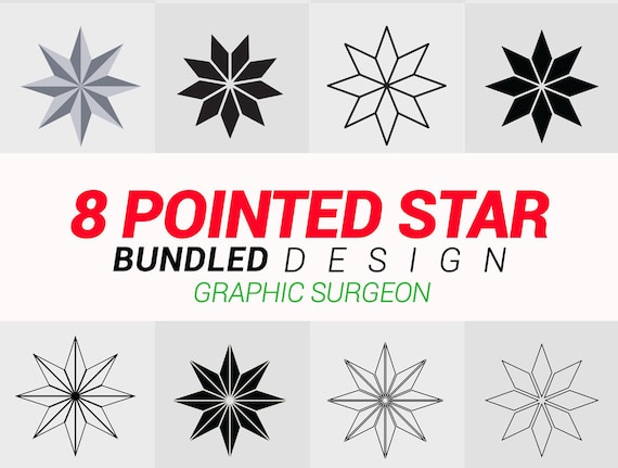 Download Free Eight Pointed Star Bundled Design Vector Svg Cut File Art Etsy SVG DXF Cut File