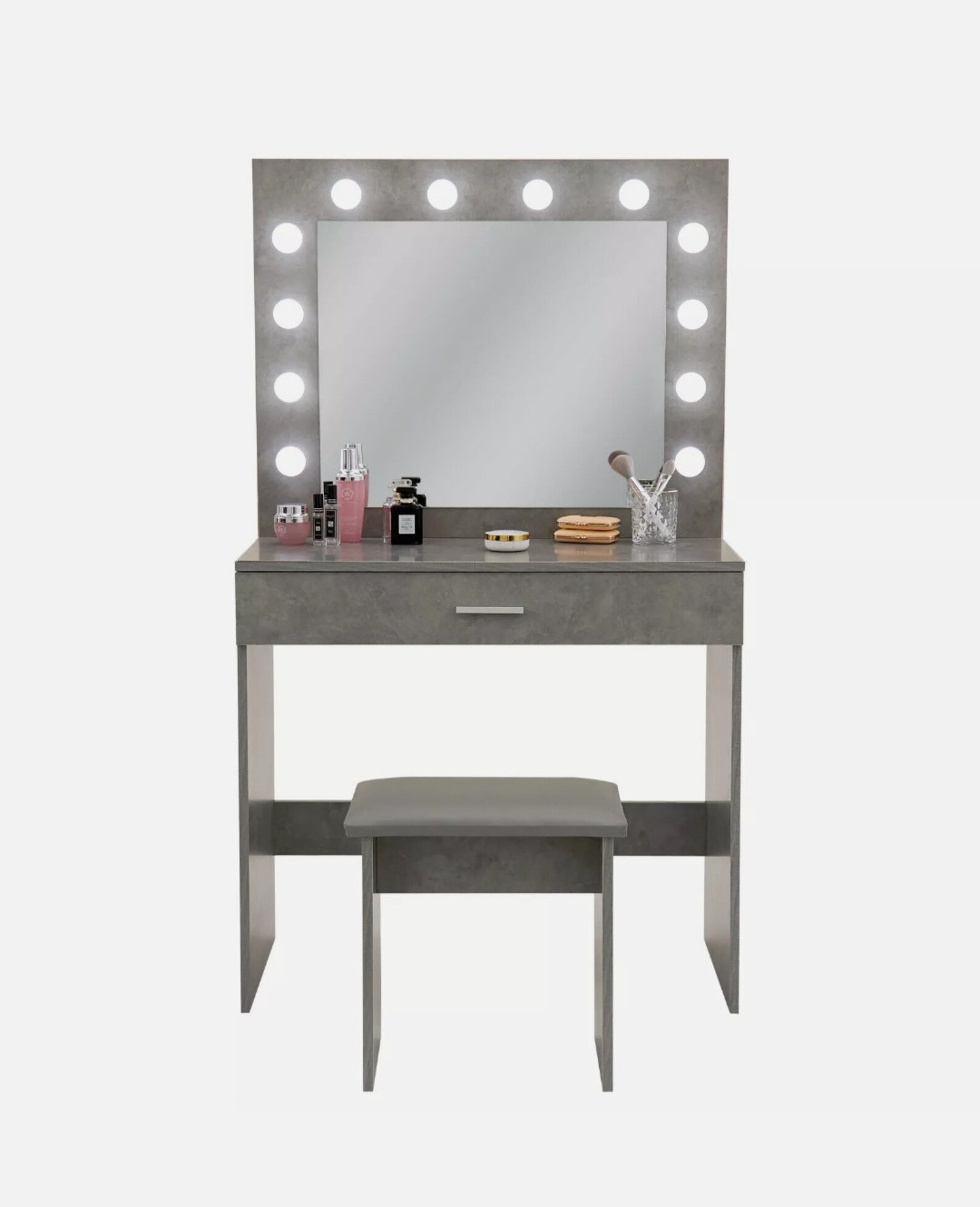 Hollywood Dressing Table Grey Etsy