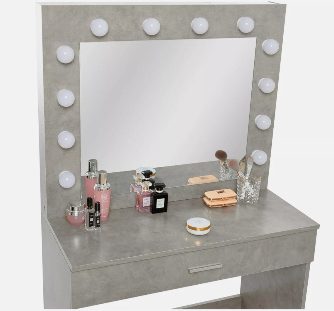 Hollywood Dressing Table Grey Etsy