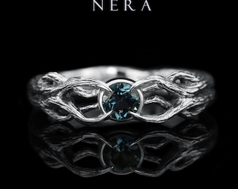 Branch ring, Gothic ring, Elf ring, Tree ring, Silver branch jewellery, Leaf ring, druid ring, Silver nature ring, Twig ring