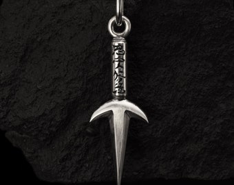 Ninja Kunai Pendant: Sterling Silver Anime Necklace