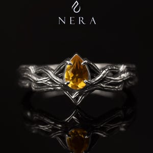 Enchanted ring, Dragon ring, Gothic ring, Ring branch, Elven ring, , Dragon scales  ring, Fantasy ring, Mystic ring,Magic ring, Yellow ring