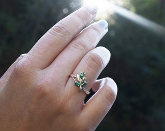 Branch ring, silver twig ring, leaf ring, delicate ring, dainty jewelry, silver ring, nature ring, cute ring, womens ring, nera