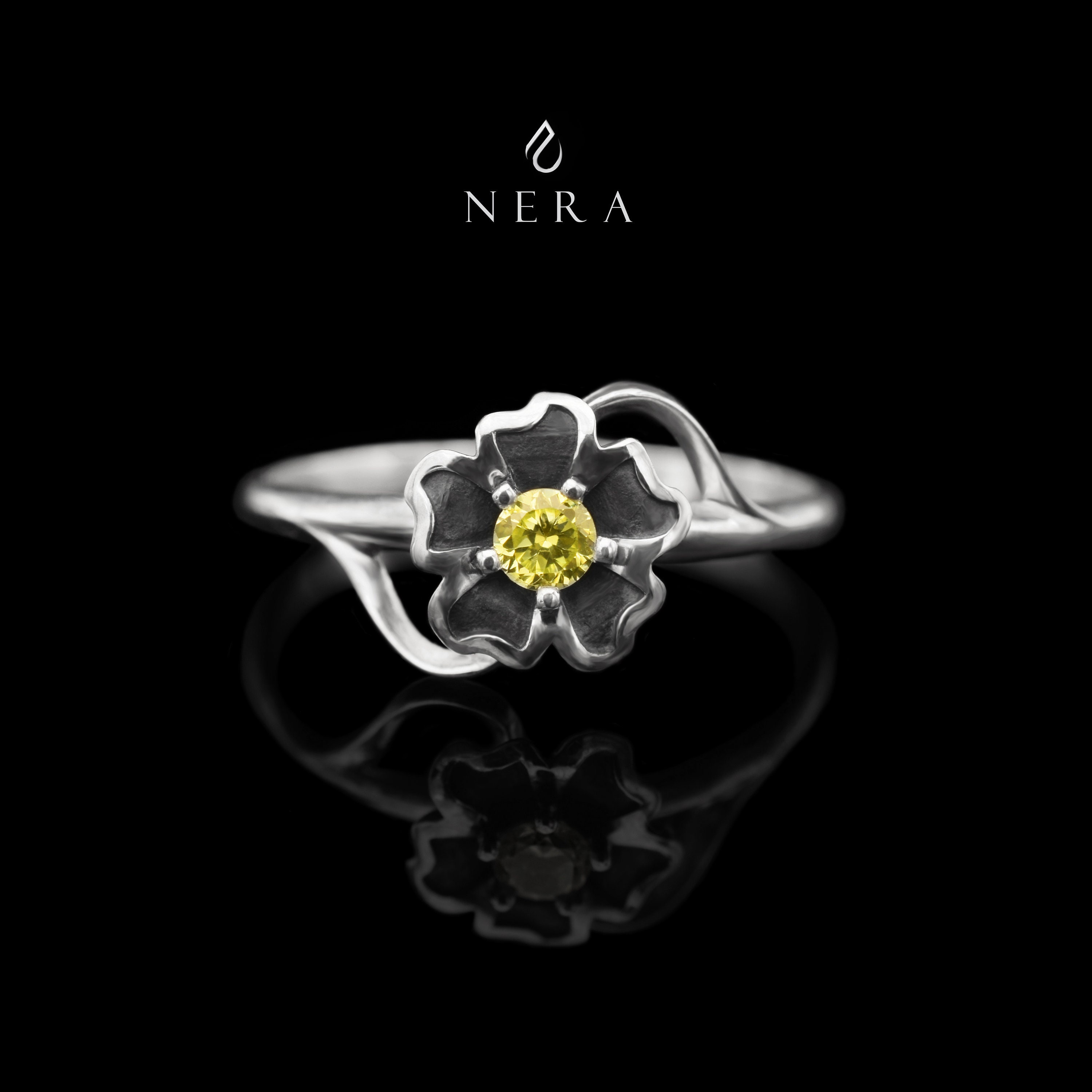 Flower ring, chamomile ring, chamomile ring, daisy chain, chamomel ring, daisy wheel, yellow flower ring, ring thin, mammoth sunflower ring