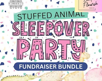 Stuffed Animal Sleepover Fundraiser Templates | Canva Editable Digital Bundle for Schools, Libraries, Community Events