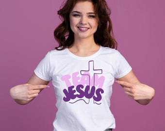 Team Jesus SVG | Christian T-Shirt SVG | Bible Verse Shirt Design | Faith SVG | Religious T-Shirt Cut File | Cricut | Silhouette