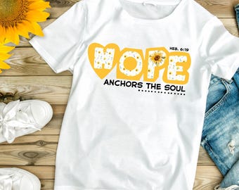 Hope Anchors the Soul | Christian Sublimation PNG | Bible Verse Shirt Design | Faith Digital Download | Hebrews 6:19