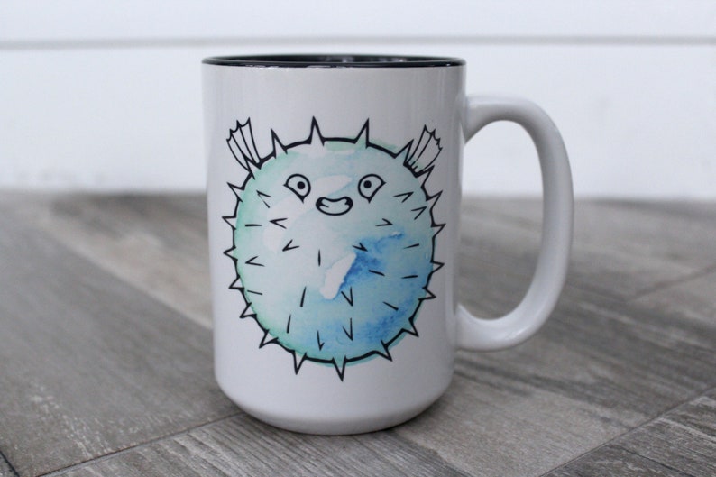 Mornings Blow Blowfish Mug afbeelding 2